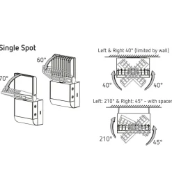Theben udendørs LED-væglampe theLeda S8-100, hvid, sensor