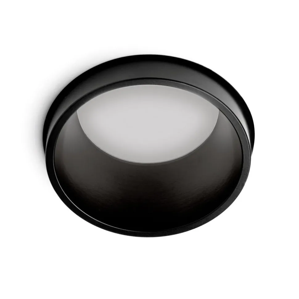 Thessaly indbygningsspot, sort, gips, Ø 10 cm, GU10