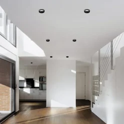 Thessaly indbygningsspot, sort, gips, Ø 10 cm, GU10