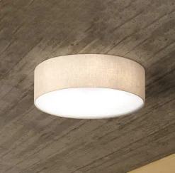 Thor loftslampe i tekstil, sand, Ø 60cm