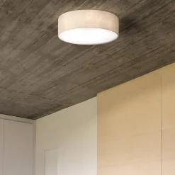 Thor loftslampe i tekstil, sand, Ø 40cm