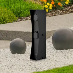 Tilslut D2-sokkel, sort