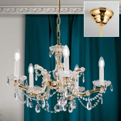 TJURA lysekrone med 5 lys 60 cm