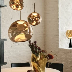 Tom Dixon LED-hængelampe Melt, Ø 50 cm, ravgul