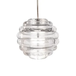 Tom Dixon LED-hængelampe Press Sphere, klar, Ø 14 cm, 927