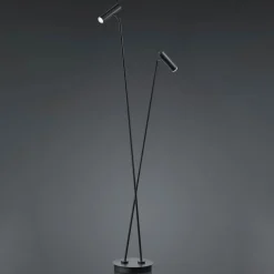 Tom LED-gulvlampe, 2 lyskilder, sort