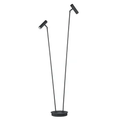 Tom Pro LED-gulvlampe, sort, 2 lyskilder, CCT, dæmper