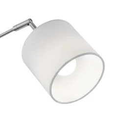 Tommy gulvlampe, nikkel/hvid, højde 200 cm, 5-lys, stof