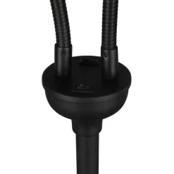 Tommy gulvlampe, sort/guld, højde 130 cm, 2-lys stof