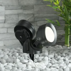 Tommy-EL spydspot rundt sort/frostet, 2 x 10 W CCT