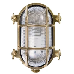 Tortuga udendørs væglampe, oval 17 cm messing/klar