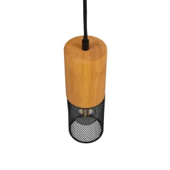 Tosh skinnelampe til DUOline, sort, trædetalje, E27