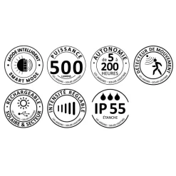 Tradition LED-solcellelanterne lavet af teaktræ Højde 65 cm