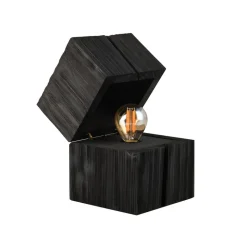 Treasure bordlampe, sort, træ, hængslet