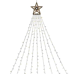 Triangel LED-lysgardin med stjerne