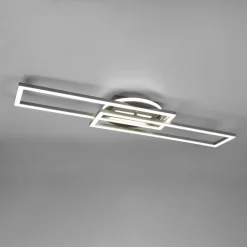 Twister LED-loftlampe, drejelig, fjernbetj. nikkel