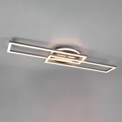 Twister LED-loftlampe, drejelig, fjernbetj. nikkel