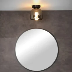 Tyler loftslampe til badeværelset, sort/røggrå