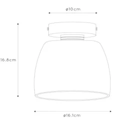 Tyler loftslampe til badeværelset, sort/røggrå