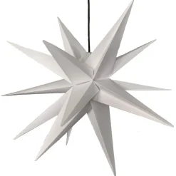 Udendørs dekostjerne XXL, 18 takker, Ø 80 cm hvid