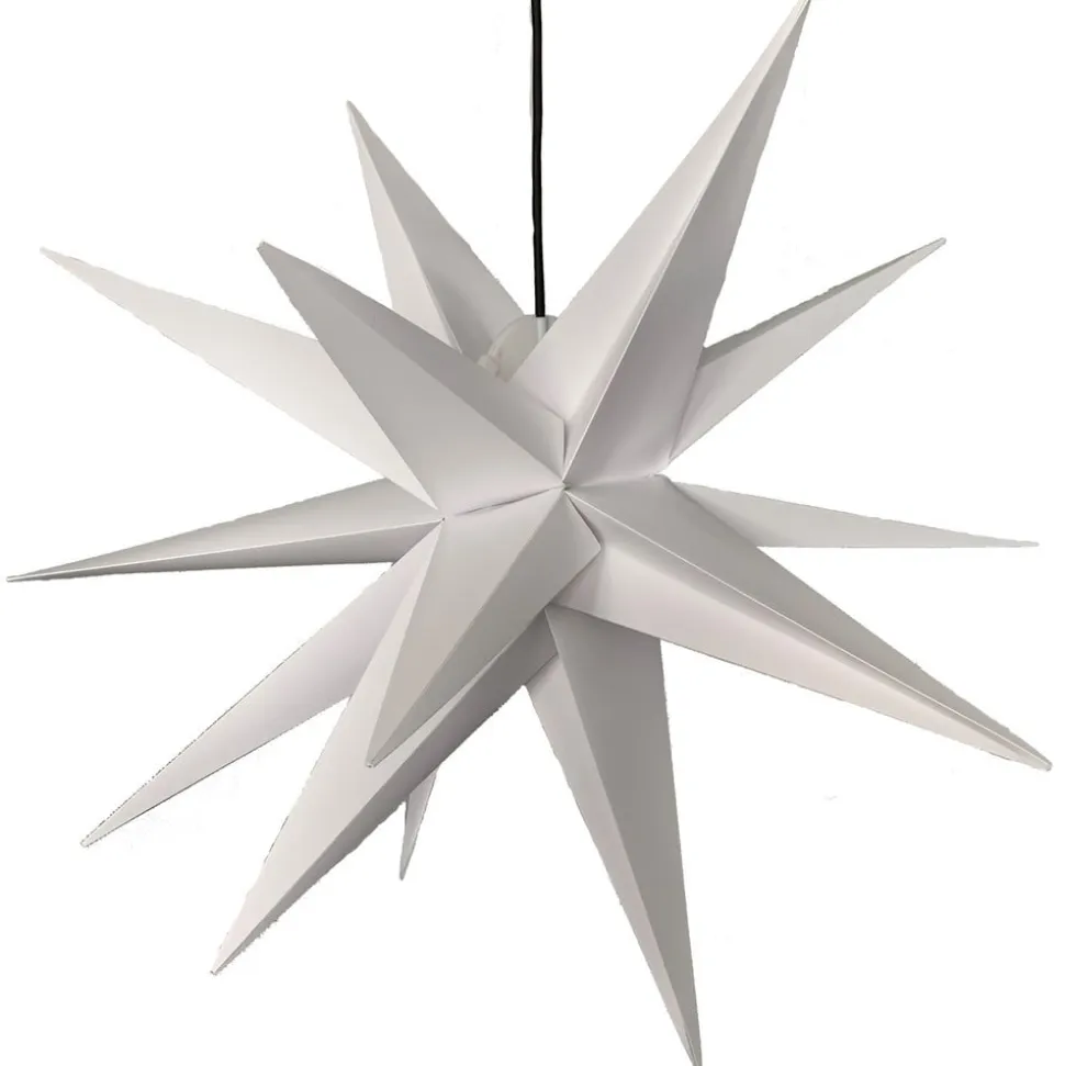 Udendørs dekostjerne XXL, 18 takker, Ø 80 cm hvid