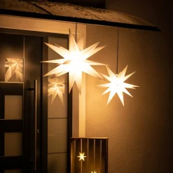 Udendørs dekostjerne XXL, 18 takker, Ø 80 cm hvid