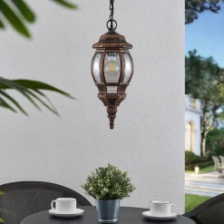 Udendørs hængelampe Nadesha, børstet guld