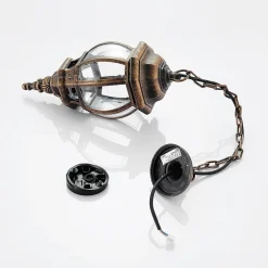 Udendørs hængelampe Nadesha, børstet guld