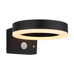 Udendørs LED-væglampe 36507 sort, sensor, plast