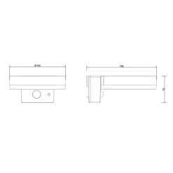 Udendørs LED-væglampe 36507 sort, sensor, plast