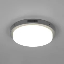 Udendørs LED-væglampe Bermejo, rund, sensor, CCT, antracit
