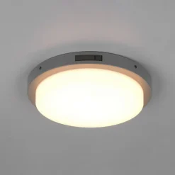 Udendørs LED-væglampe Bermejo, rund, sensor, CCT, antracit