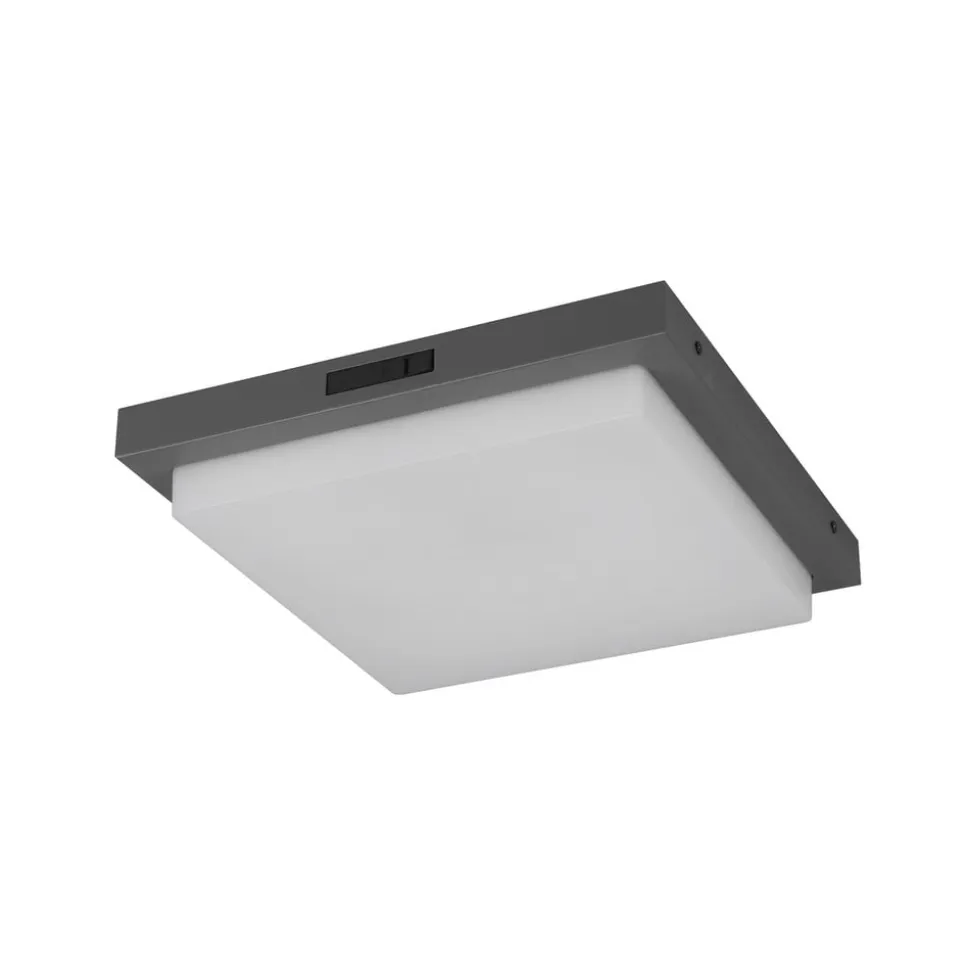 Udendørs LED-væglampe Bermejo, kantet, sensor, CCT, antracit