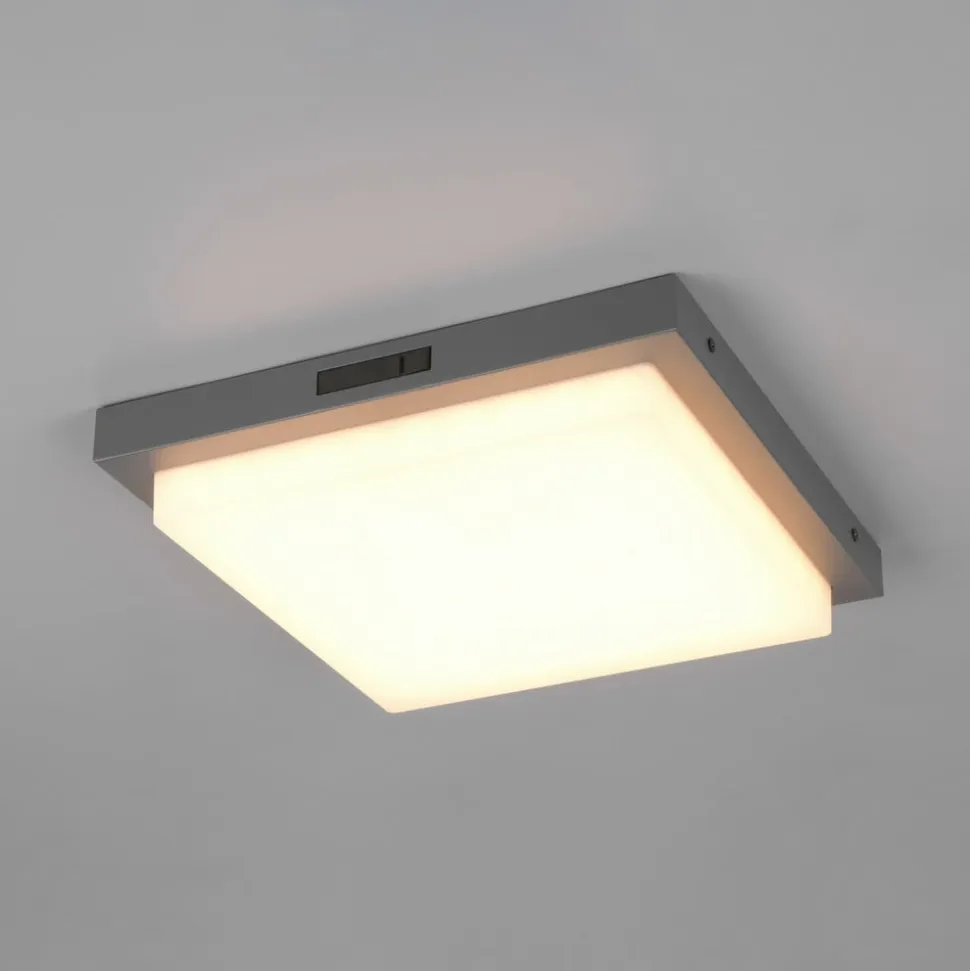 Udendørs LED-væglampe Bermejo, kantet, sensor, CCT, antracit