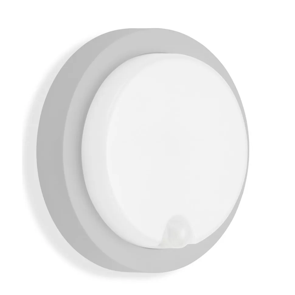 Udendørs LED-væglampe Dortmund Ø17cm sølv