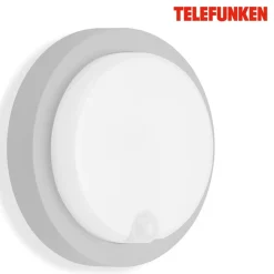 Udendørs LED-væglampe Dortmund Ø17cm sølv