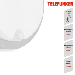 Udendørs LED-væglampe Dortmund Ø17cm sølv