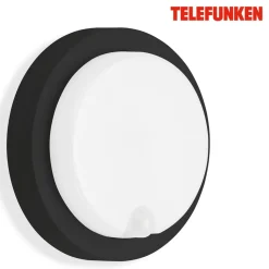 Udendørs LED-væglampe Dortmund Ø17cm sort