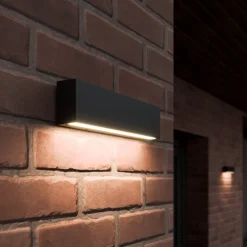 Udendørs LED-væglampe Elvira, antracit, metal, varmhvid, IP65