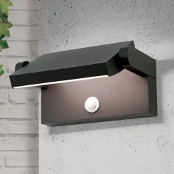 Udendørs LED-væglampe Ginger, sensor, antracit, IP54