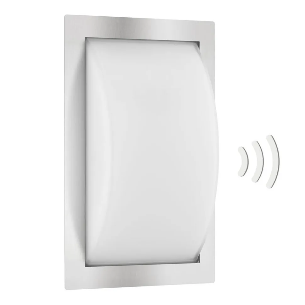 Udendørs LED-væglampe Ivett, stål, sensor