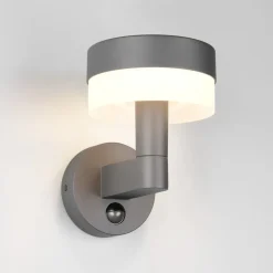 Udendørs LED-væglampe Mackenzie Sensor antracit, trykstøbt aluminium