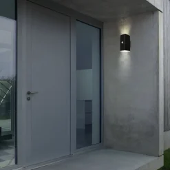 Udendørs LED-væglampe, sort, sensor, op/ned