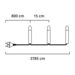 Udendørs lyskæde Elias med LED 200-flg.