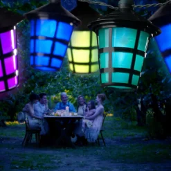 Udendørs lyskæder, 20 farverige LED-lanterner