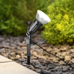 Udendørs spotlampe Caceres, sort, plast, IP44, vipbar