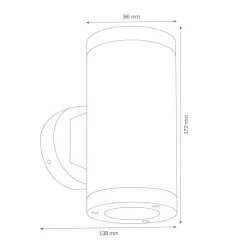 Udendørs væglampe 1060 up/down, grafit