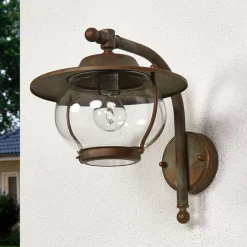 Udendørs væglampe Adessora, antik messing