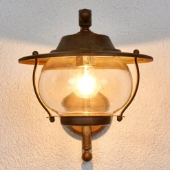 Udendørs væglampe Adessora, antik messing