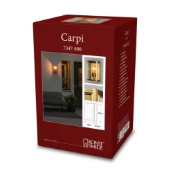 Udendørs væglampe Carpi, messing, bredde 18 cm